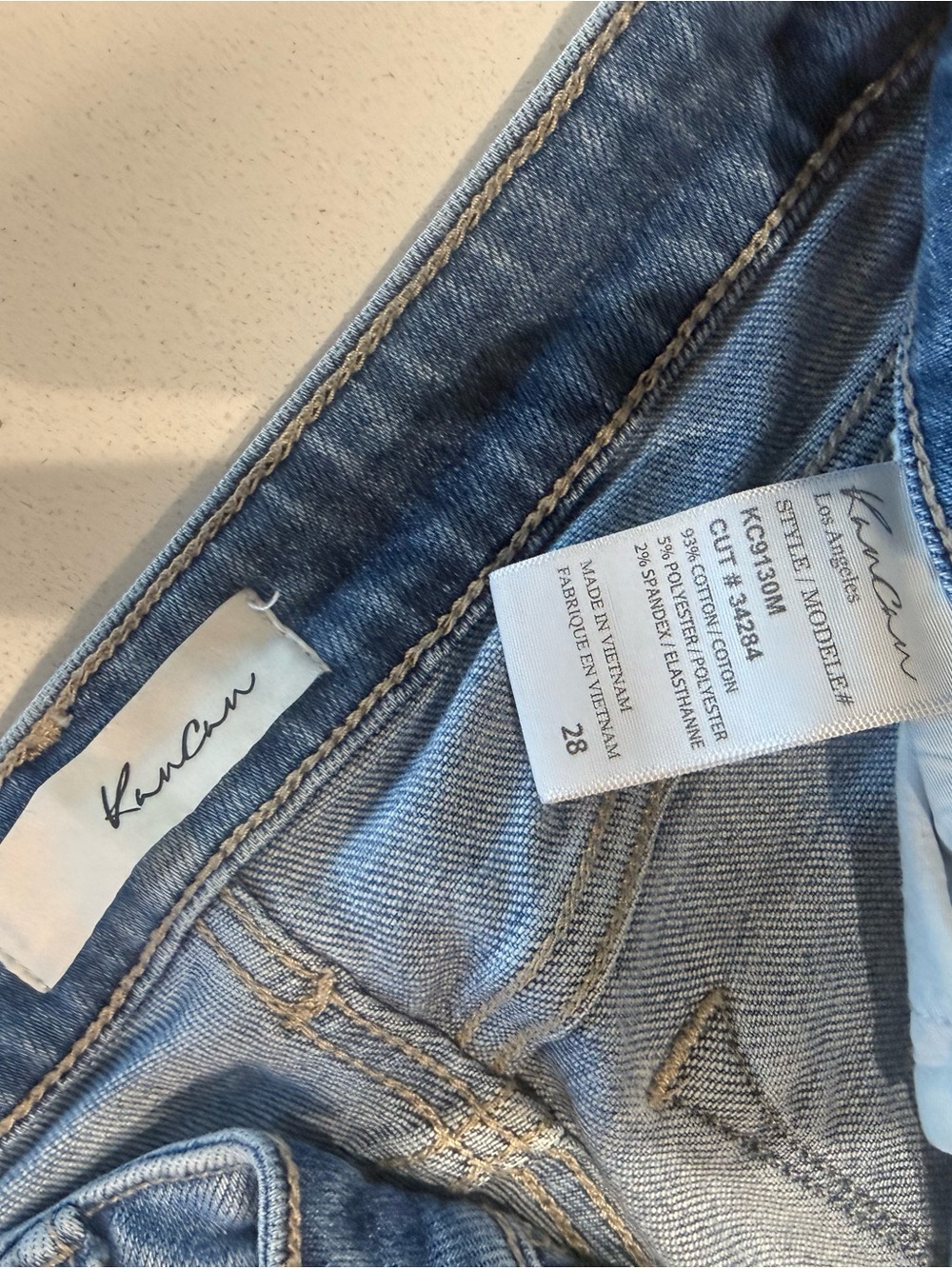 KanCan Distressed Women's Blue Denim Jeans - Picture 4 of 4